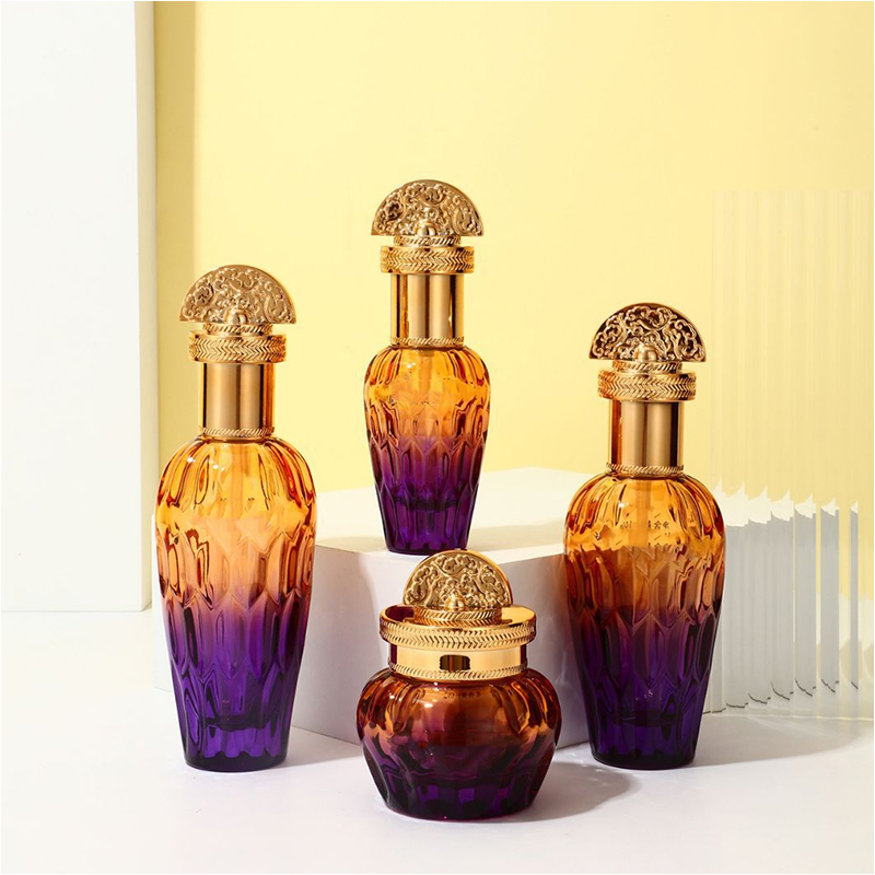 Matowe przezroczyste szkło Opakowania do pielęgnacji skóry Pojemniki na kosmetyki Szklana butelka balsamu z pompką z zakraplaczem Matowe przezroczyste szkło Opakowania do pielęgnacji skóry Pojemniki na kosmetyki Szklana butelka balsamu z pompką z zakraplaczem