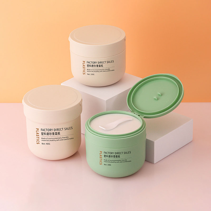 200g 300g 400g plastikowe matowe okrągłe kosmetyczne maska ​​do pielęgnacji skóry słoik z kremem wybielanie usuwanie piegów pojemnik z filtrem przeciwsłonecznym z łyżeczką
