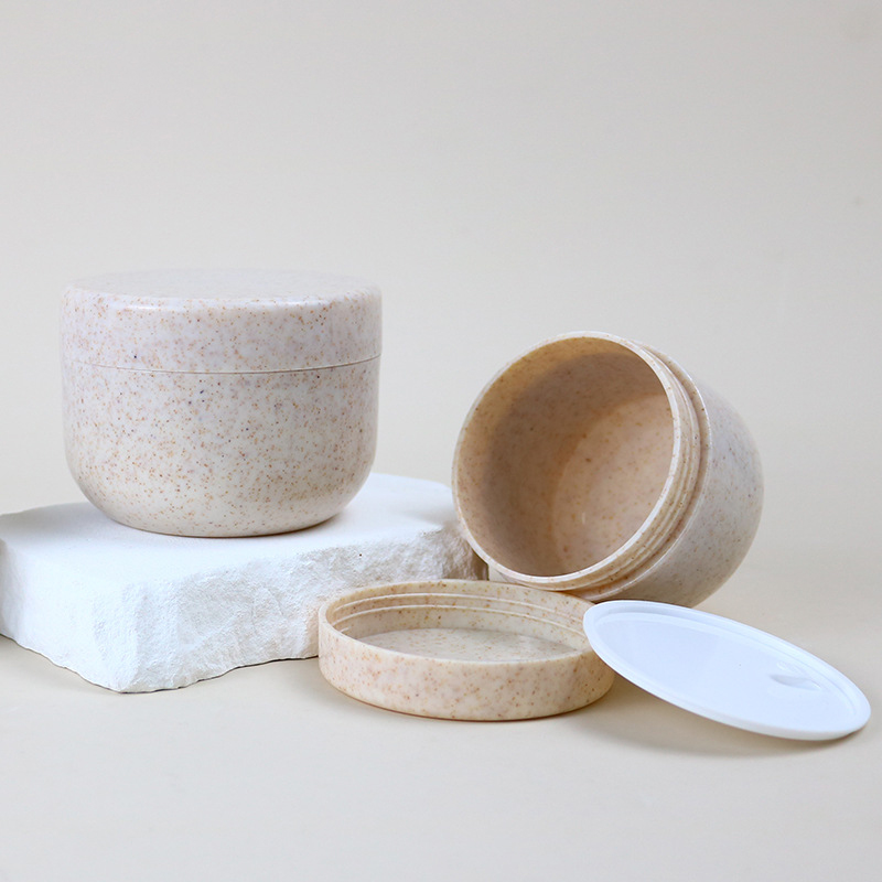 Pojemnik na słomę pszenną słoik z szerokimi ustami 80g 120g 200g 250g butelka z kremem do pielęgnacji skóry kosmetyki słoik na krem ​​do twarzy z pokrywkami