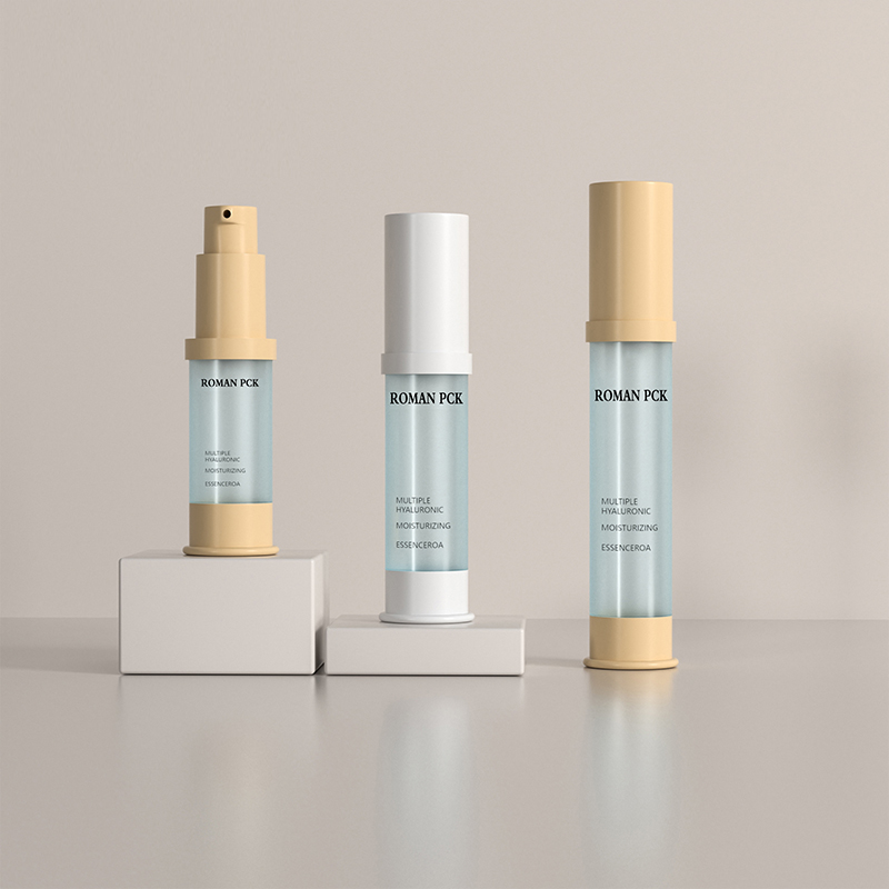 15 ml 30 ml 1 uncja Matowa butelka z pompką bezpowietrzną Niebieski, smukły kształt Cylinder Wysoki krem ​​kosmetyczny Żel do serum do twarzy Balsam Róż w żelu