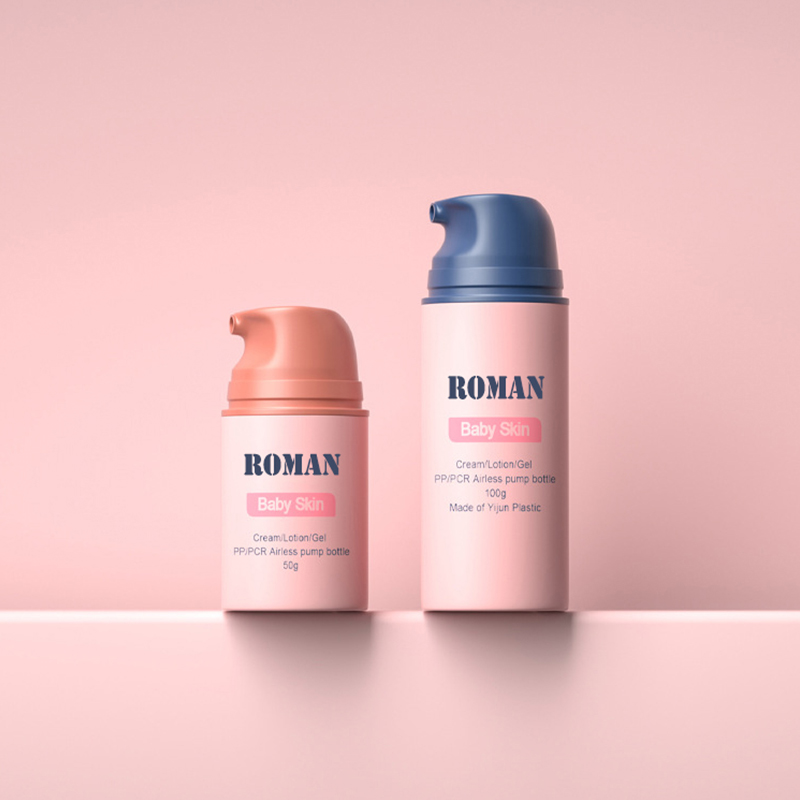 Bezpłatna próbka Matowe 30 ml 50 ml Plastikowe butelki z pompką do balsamu bezpowietrznego do pielęgnacji skóry Serum Bezpowietrzne pojemniki na krem ​​dla dzieci