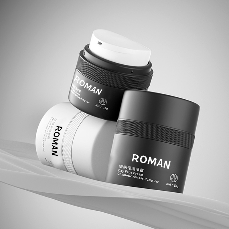 15ml 30ml 50ml biały czarny podwójna ścianka pusty plastik PP prasa do napełniania Airless balsam nawilżający kremowa butelka na serum z pompką