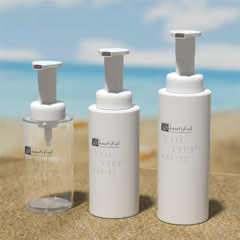 100 ml 120 ml 150 ml 200 ml 300 ml Biała butelka PET z białą pompką spieniającą do mydeł pieniących i produktów do pielęgnacji włosów Opakowanie kosmetyczne