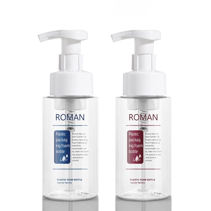 Plastikowa śliczna okrągła odkażacz do rąk oczyszczająca pianka butelka z pompką 200 ml 300 ml 500 ml rozmiary do opakowania szamponu do mycia twarzy Plastikowa śliczna okrągła odkażacz do rąk oczyszczająca pianka butelka z pompką 200 ml 300 ml 500 ml rozmiary do opakowania szamponu do mycia twarzy
