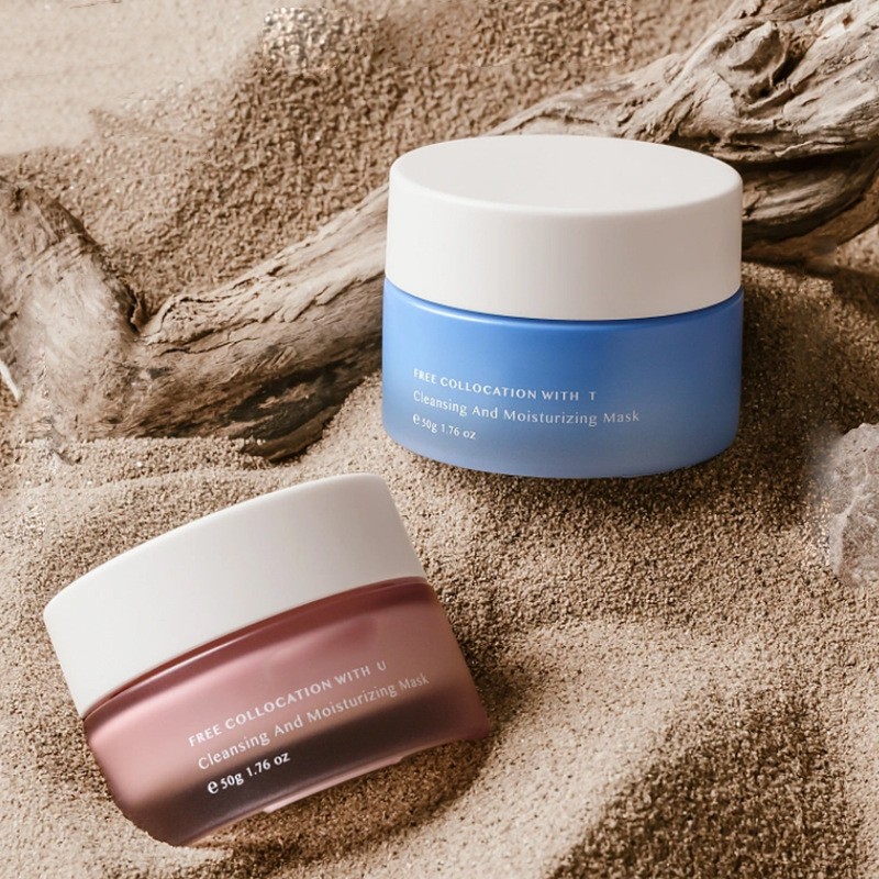 Klasyczne okrągłe szklane słoiki z kremem Opakowania kosmetyczne do kremu do twarzy i kremu pod oczy