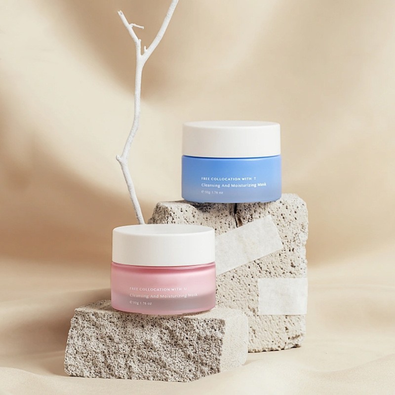 Klasyczne okrągłe szklane słoiki z kremem Opakowania kosmetyczne do kremu do twarzy i kremu pod oczy Klasyczne okrągłe szklane słoiki z kremem Opakowania kosmetyczne do kremu do twarzy i kremu pod oczy