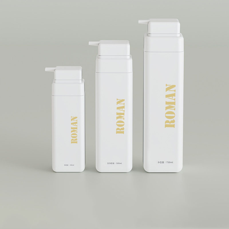Luksusowa pusta plastikowa butelka na olejek do ciała na szampon 300ml 500ml 750ml matowy balsam kosmetyczny butelka z pompką do mlecznego żelu pod prysznic
