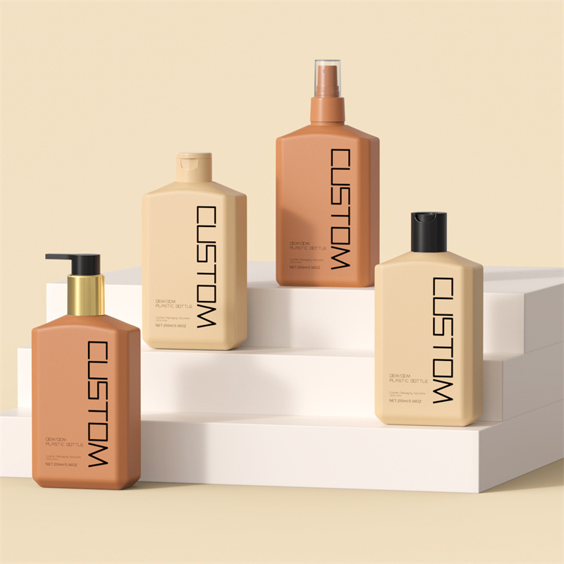 250ml 10oz matowe płaskie ukośne ramię ręczne butelki z pompką do balsamu do ciała pielęgnacja skóry szampon dla dzieci żele pod prysznic butelka