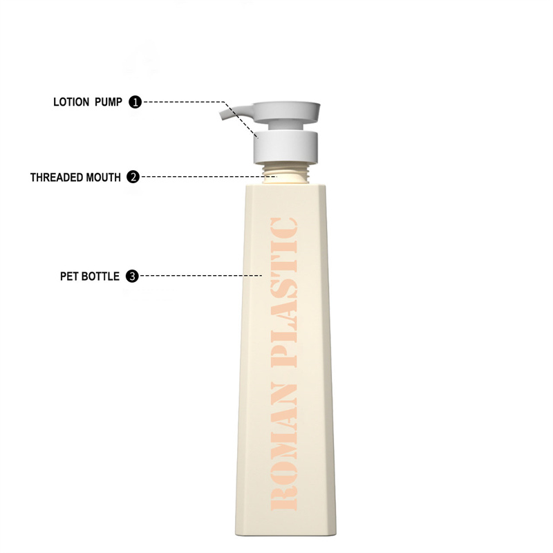 Wykwintny kształt Opakowanie kosmetyczne Balsam Szampon Żel pod prysznic Odżywka Trapezowy Toner Kremowa butelka na balsam do pielęgnacji gospodarstwa domowego Wykwintny kształt Opakowanie kosmetyczne Balsam Szampon Żel pod prysznic Odżywka Trapezowy Toner Kremowa butelka na balsam do pielęgnacji gospodarstwa domowego