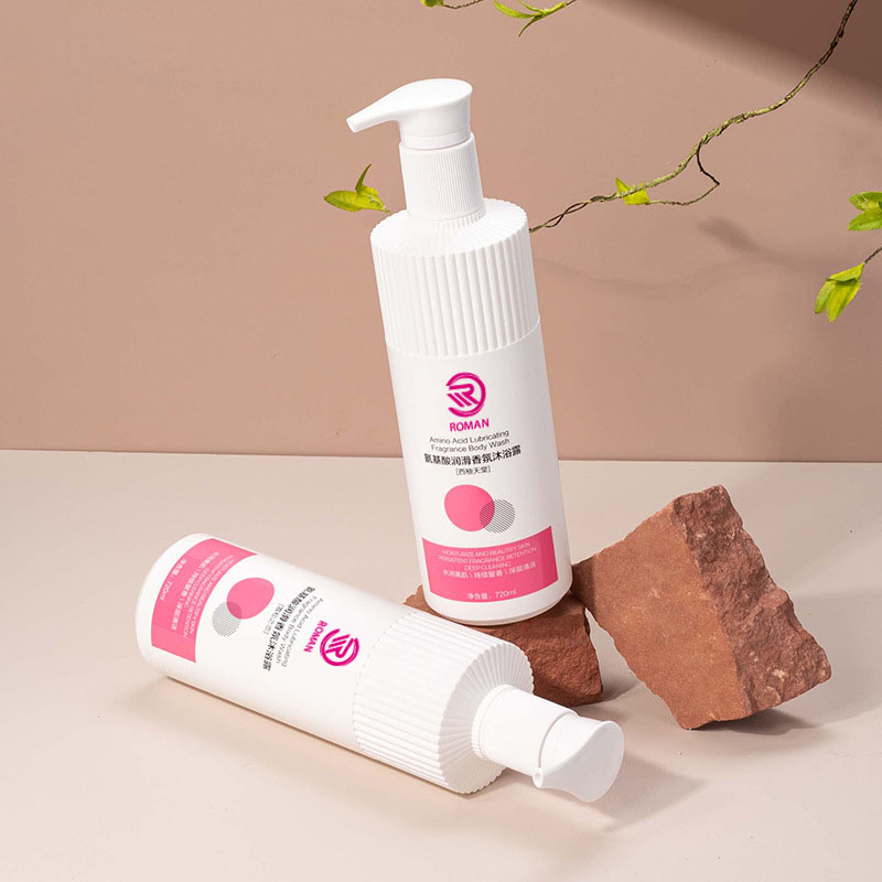 Gorąca biała plastikowa butelka HDPE w paski z karbowaną dyszą 500 ml 700 ml szampon w żelu pod prysznic balsam z nakrętką z pompką Wietnam Gorąca biała plastikowa butelka HDPE w paski z karbowaną dyszą 500 ml 700 ml szampon w żelu pod prysznic balsam z nakrętką z pompką Wietnam