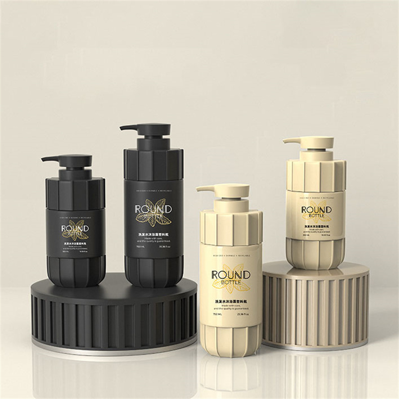 Matowa czerń 550 ml 600 ml 700 ml 750 ml Plastikowy pasek dla zwierząt domowych Grubościenna plastikowa butelka z pompką do balsamu Do środka czyszczącego Krem przeciwsłoneczny Szampon Żel pod prysznic