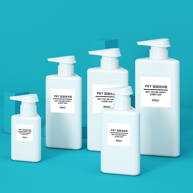 Nowa trójkątna plastikowa pusta butelka PET na balsam do mycia twarzy lub balsam do pielęgnacji skóry 100 ml 200 ml 300 ml 400 ml 500 ml butelka kosmetyczna