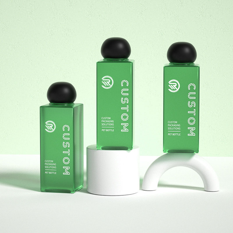 Plastikowe kwadratowe butelki Premium 200 ml 250 ml Przezroczyste, matowe butelki z balsamem kosmetycznym do serum do pielęgnacji skóry Opakowanie Premium z tonerem z zakrętką w kształcie kuli