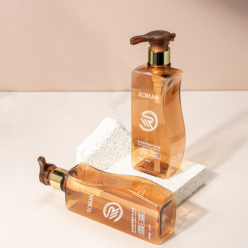 Niezawodna 350 ml 500 ml Zakrzywiona, bursztynowa, plastikowa, pusta butelka na balsam do ciała z pompką do pielęgnacji włosów, szamponu, odżywki lub kremu do twarzy Niezawodna 350 ml 500 ml Zakrzywiona, bursztynowa, plastikowa, pusta butelka na balsam do ciała z pompką do pielęgnacji włosów, szamponu, odżywki lub kremu do twarzy