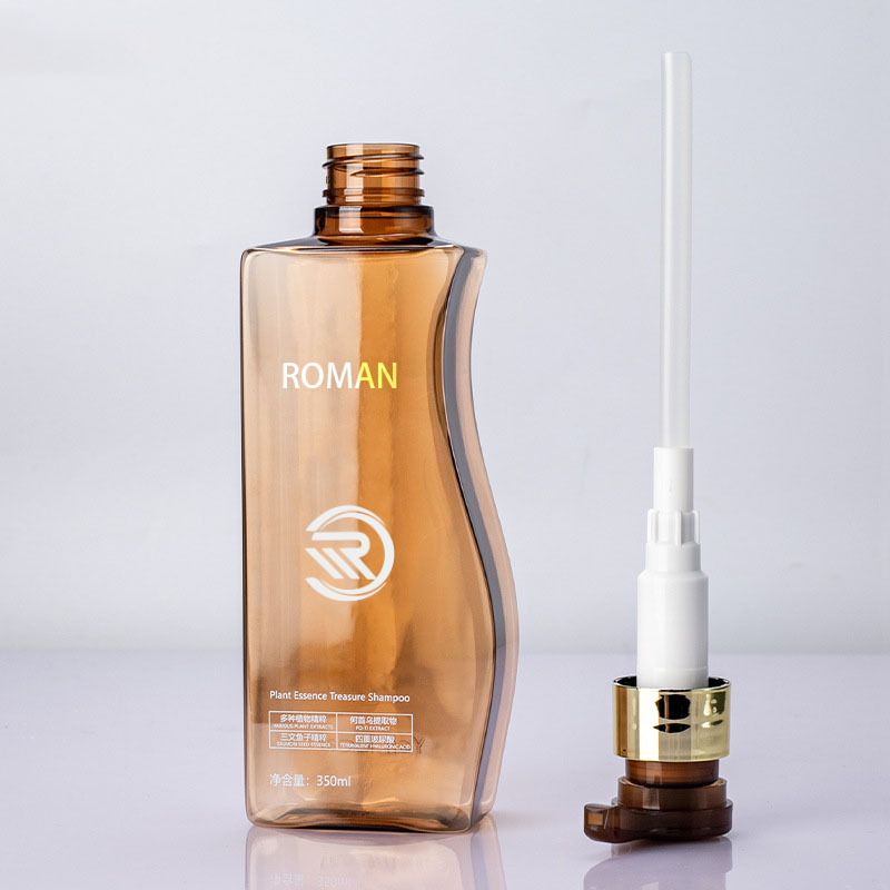 Niezawodna 350 ml 500 ml Zakrzywiona, bursztynowa, plastikowa, pusta butelka na balsam do ciała z pompką do pielęgnacji włosów, szamponu, odżywki lub kremu do twarzy Niezawodna 350 ml 500 ml Zakrzywiona, bursztynowa, plastikowa, pusta butelka na balsam do ciała z pompką do pielęgnacji włosów, szamponu, odżywki lub kremu do twarzy